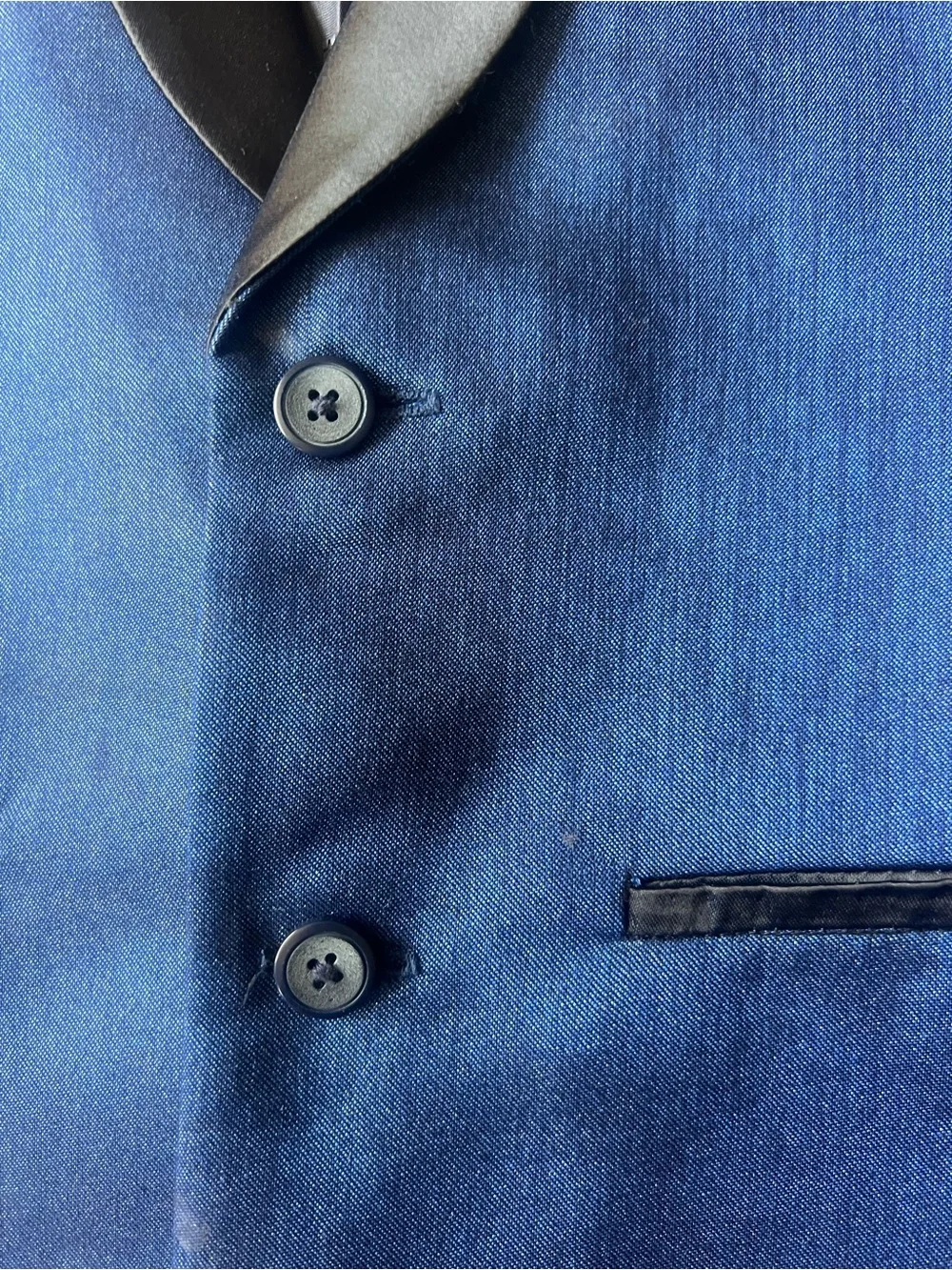 Boys Blue Satin-Trim Dress Vest